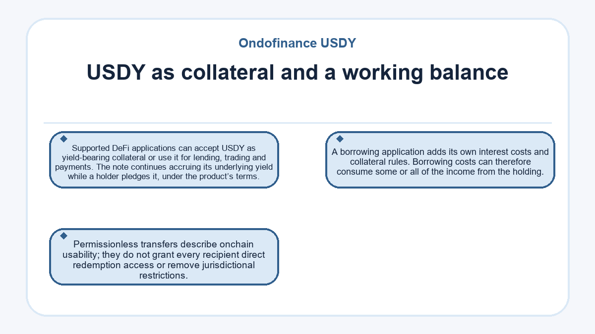 Graphic: USDY as collateral and a working balance (Ondofinance USDY)